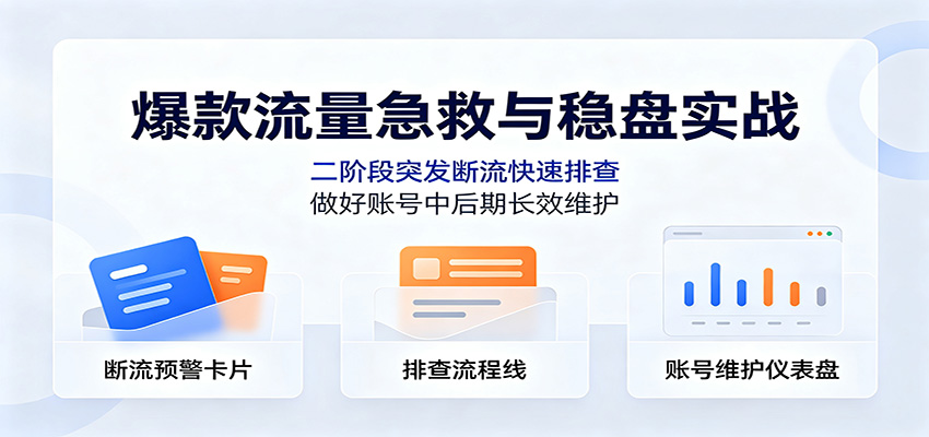 爆款流量急救与稳盘实战：二阶段突发断流快速排查，做好账号中后期长效维护-洛柒笔记