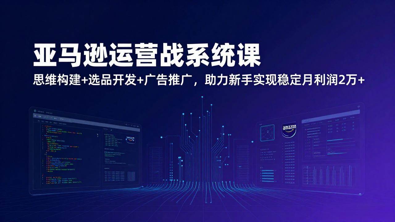（17311期）亚马逊运营实战系统课，思维构建+选品开发+广告推广，助力新手实现稳定月利润2万+（更新）-洛柒笔记