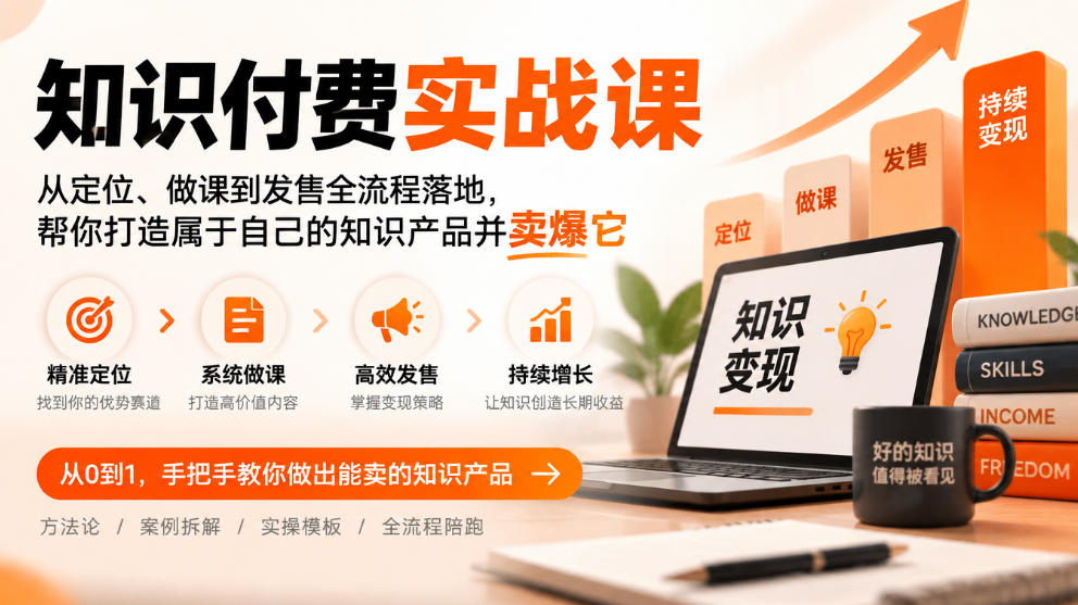 知识付费实战课：从定位、做课到发售全流程落地，帮你打造属于自己的知识产品并卖爆它-洛柒笔记