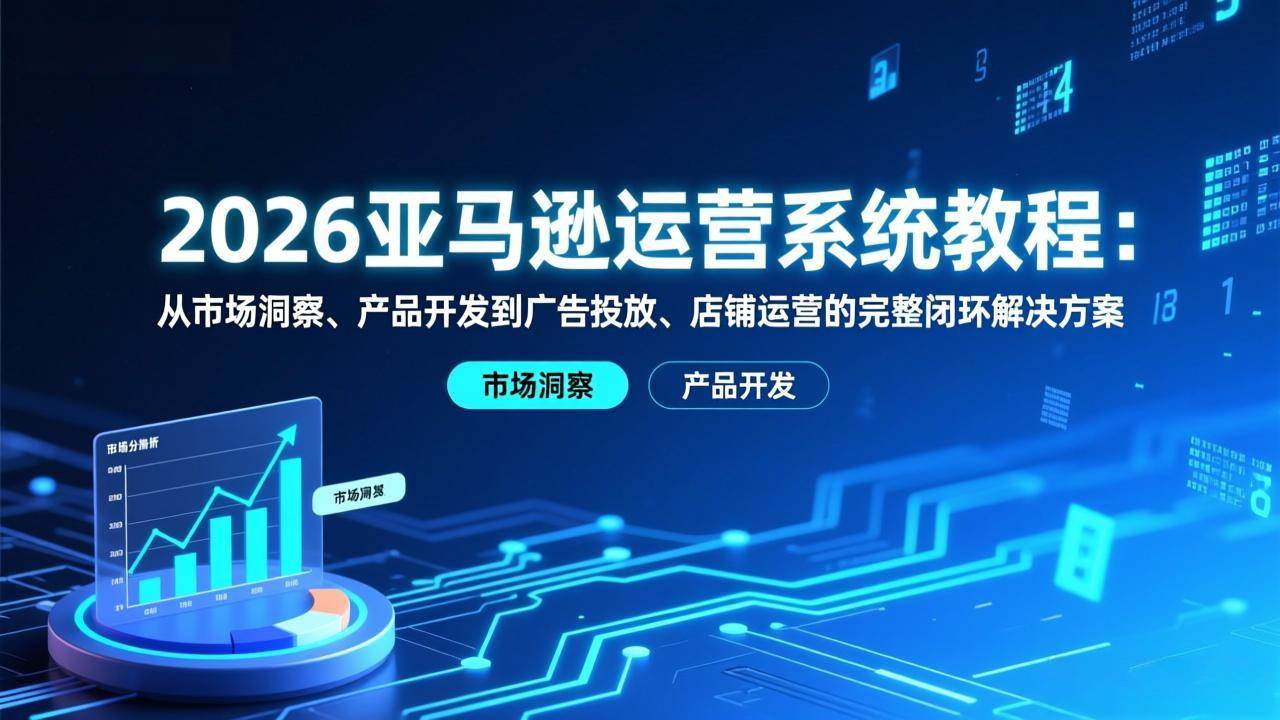 （17208期）2026亚马逊运营系统教程：从市场洞察、产品开发到广告投放、店铺运营的完整闭环解决方案-洛柒笔记