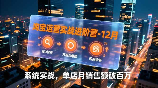 （16974期）淘宝运营实战进阶营-12月：SEO搜索、万相台爆款、数据诊断，系统实战，单店月销售额破百万-洛柒笔记