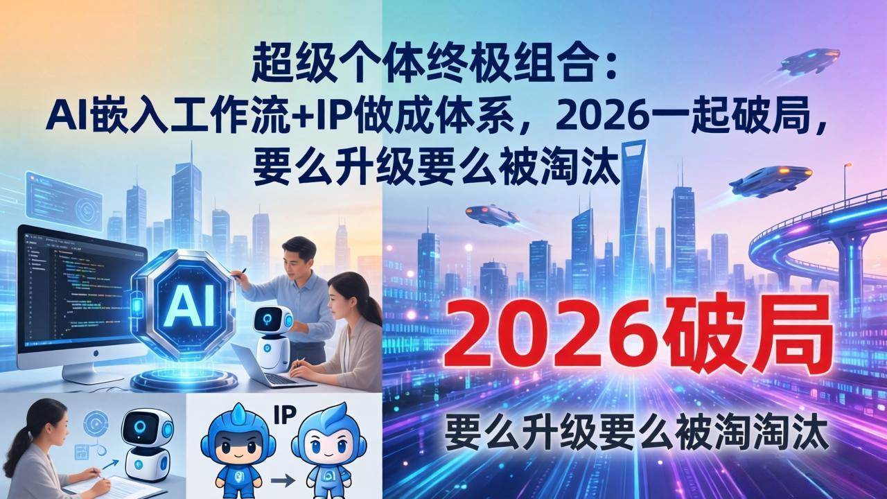 （17789期）超级个体终极组合：AI嵌入工作流+IP做成体系，2026一起破局，要么升级要么被淘汰-洛柒笔记