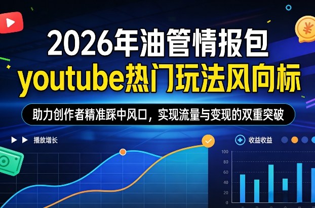 2026年油管情报包，youtube热门玩法风向标，助力创作者精准踩中风口，实现流量与变现的双重突破（更新0330）-洛柒笔记