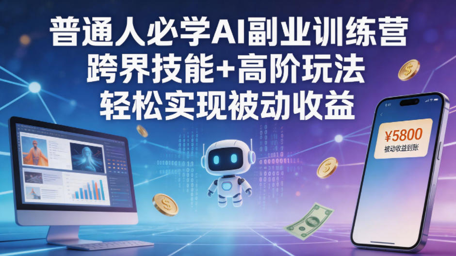普通人必学AI副业训练营跨界技能+高阶玩法轻松实现被动收益-洛柒笔记