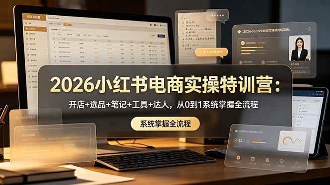 （18978期）2026小红书电商实操特训营：开店+选品+笔记+工具+达人，从0到1系统掌握全流程-洛柒笔记