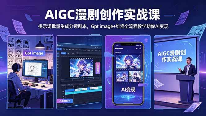 （18482期）AIGC漫剧创作实战课-更新5月16，提示词批量生成分镜剧本，Gpt image+维洛全流程教学助你AI变现-洛柒笔记