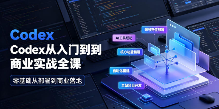 Codex从入门到商业实战全课｜账号充值部署、AI工具联动、核心功能精讲、自动化搭建、全站项目开发零基础教程-洛柒笔记