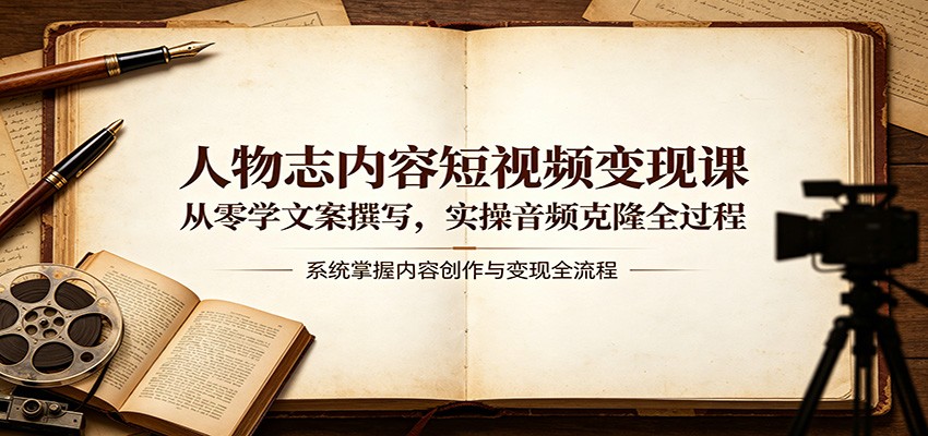 人物志内容短视频变现课：从零学文案撰写，实操音频克隆全过程-洛柒笔记