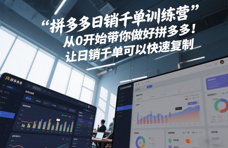 拼多多日销千单训练营，从0开始带你做好拼多多，让日销千单可以快速复制(更新26年2月)-洛柒笔记