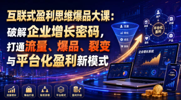 互联式盈利思维爆品大课：破解企业增长密码，打通流量、爆品、裂变与平台化盈利新模式-洛柒笔记