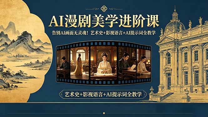 （18480期）告别AI画面无灵魂！AI漫剧美学进阶课，艺术史+影视语言+AI提示词全教学-洛柒笔记