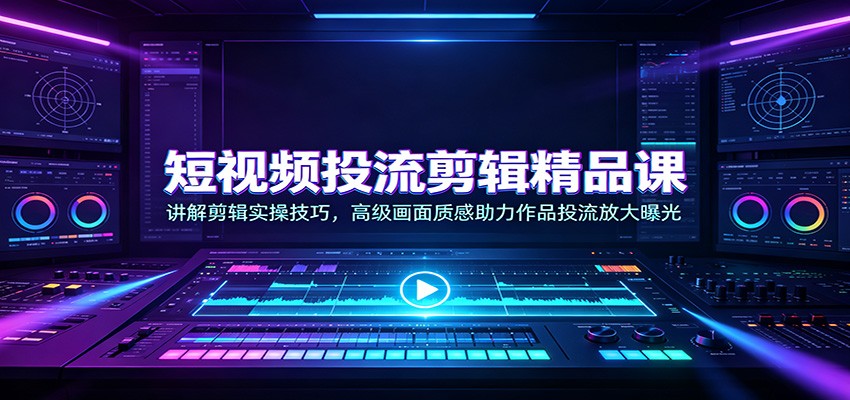短视频投流剪辑精品课：讲解剪辑实操技巧，高级画面质感助力作品投流放大曝光-洛柒笔记