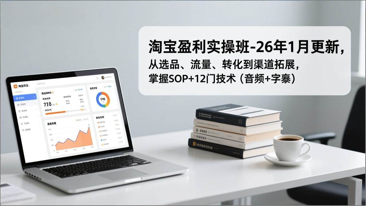 （17105期）淘宝盈利实操班-26年1月更新，从选品、流量、转化到渠道拓展，掌握SOP+12门技术（音频+字幕）-洛柒笔记