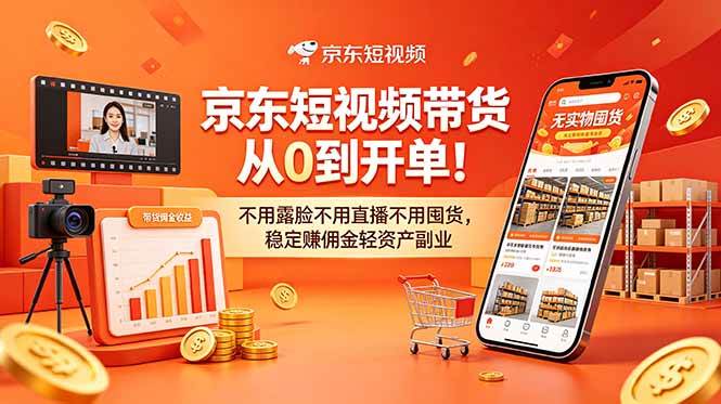 （18895期）京东短视频带货从0到开单！不用露脸不用直播不用囤货，稳定赚佣金轻资产副业-洛柒笔记