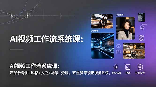（19016期）AI视频工作流系统课：产品参考图+风格+人物+场景+分镜，五重参考锁定视觉系统，稳定产出高质量视频-洛柒笔记
