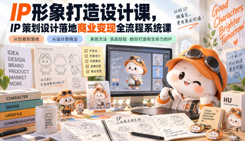 IP形象打造设计课，IP策划设计落地商业变现全流程系统课-洛柒笔记