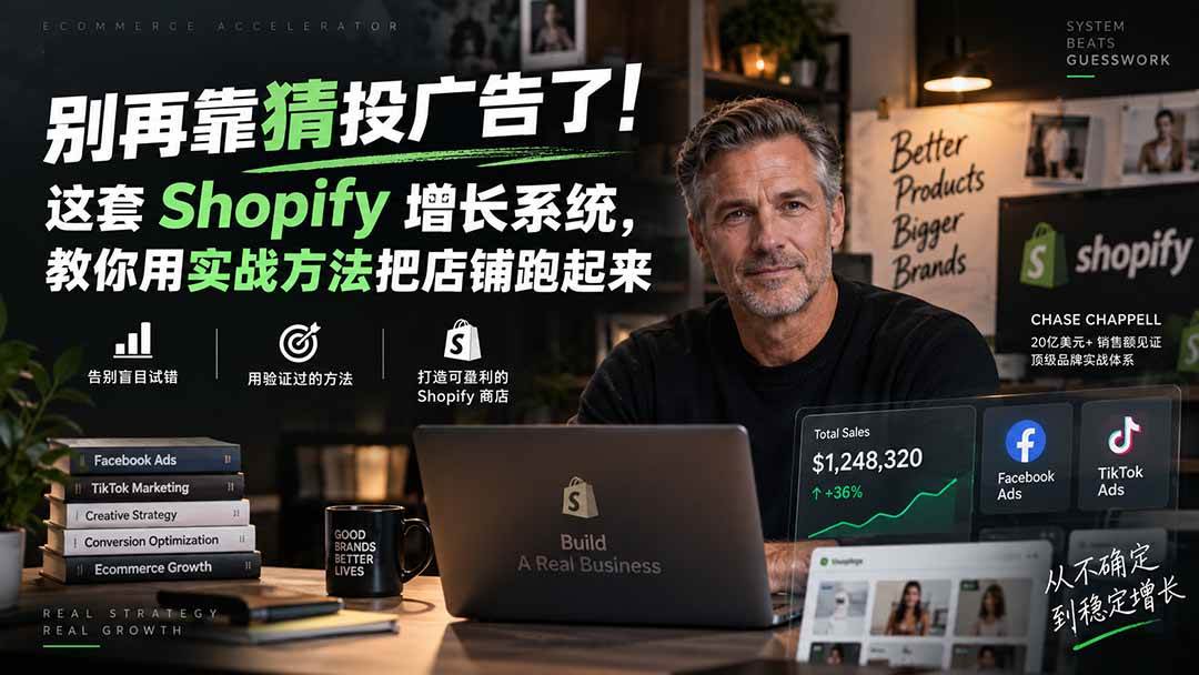 （20367期）别再靠猜投广告了！这套 Shopify 增长系统，教你用实战方法把店铺跑起来【原创双语字幕】-洛柒笔记