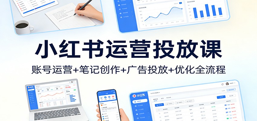 小红书运营投放课：账号运营+笔记创作+广告投放+优化全流程-洛柒笔记