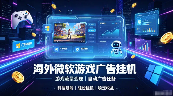 海外游戏广告自动挂G，轻资产海外副业风口，单设备稳定产出500+-洛柒笔记