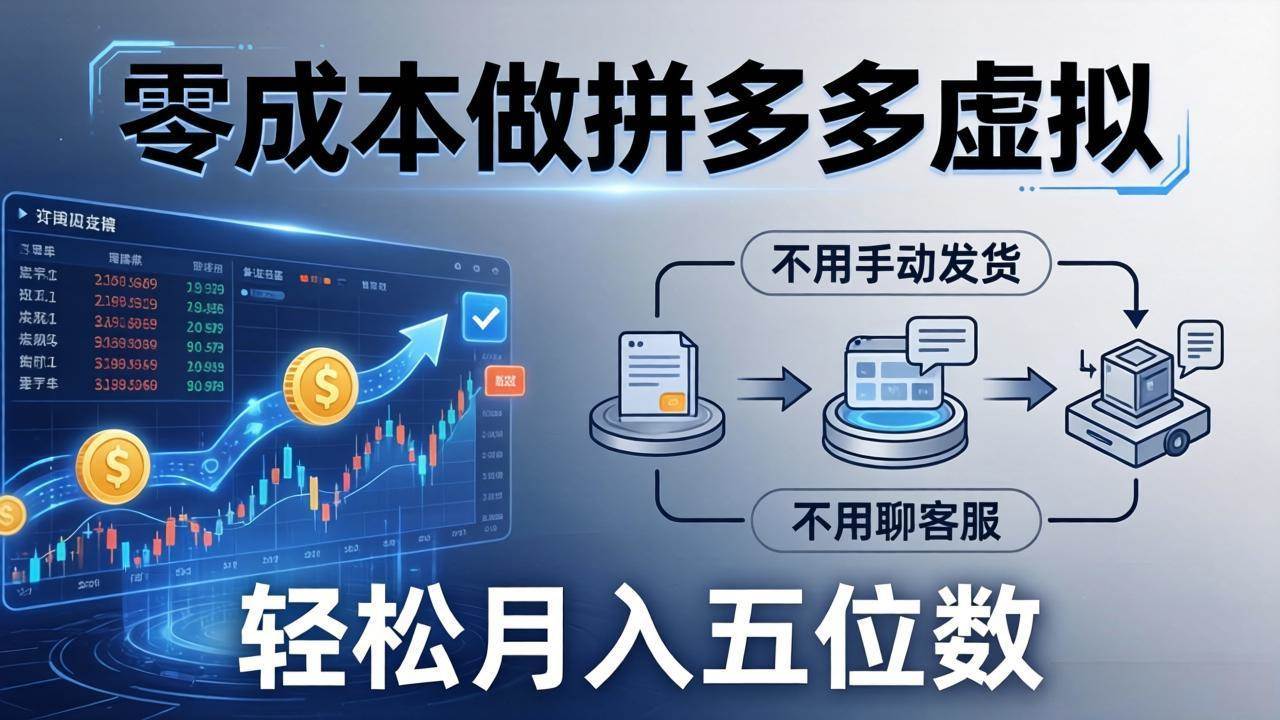 （17600期）零成本做拼多多虚拟，不用手动发货，不用聊客服，轻松月入五位数！-洛柒笔记