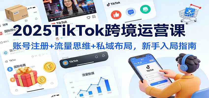 2025TikTok跨境运营课：账号注册+流量思维+私域布局，新手入局指南-洛柒笔记