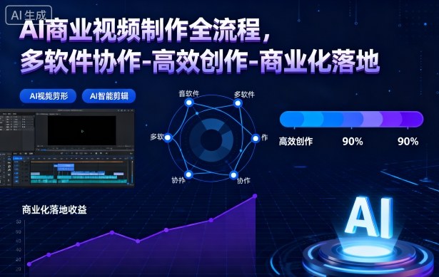 AI商业视频制作全流程，多软件协作-高效创作-商业化落地-洛柒笔记
