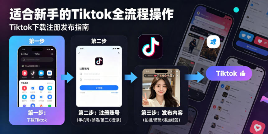 Tiktok下载注册发布，适合新手的Tiktok全流程操作-洛柒笔记