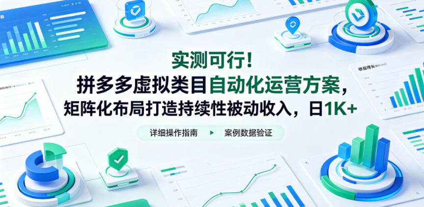 实测可行！拼多多虚拟类目自动化运营方案，矩阵化布局打造持续性被动收入，日1K+【揭秘】-洛柒笔记