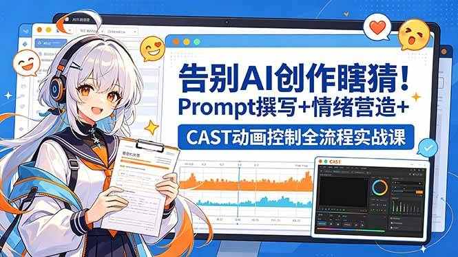 （18473期）告别AI创作瞎猜！Prompt撰写+情绪营造+CAST动画控制全流程实战课-洛柒笔记