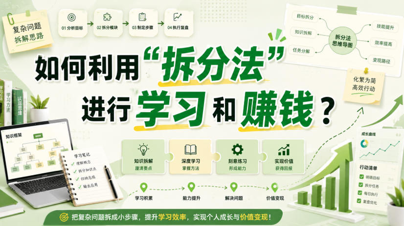 付费文章：如何利用“拆分法”进行学习和賺钱？-洛柒笔记