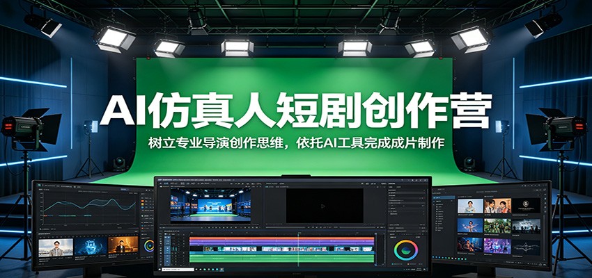 AI仿真人短剧创作营：树立专业导演创作思维，依托AI工具完成成片制作-洛柒笔记