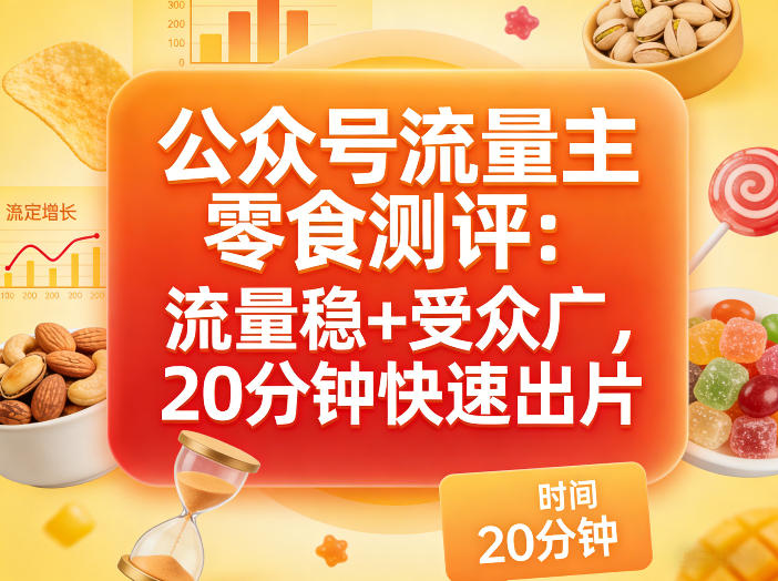 公众号流量主之零食测评赛道，流量稳+受众广，20分钟一条作品-洛柒笔记