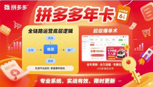 拼多多年卡，拼多多全链路运营底层逻辑，超级爆单术【更新26年1月】-洛柒笔记