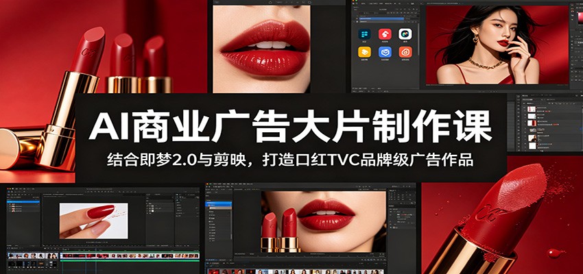 AI商业广告大片制作课：结合即梦2.0与剪映，打造口红TVC品牌级广告作品-洛柒笔记