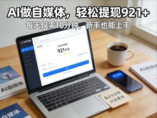 每天花费10分钟，头条号收益921+，用AI做自媒并不难【附视频教程】-洛柒笔记