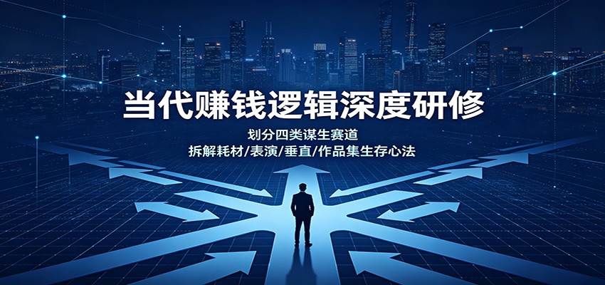 当代赚钱逻辑深度研修：划分四类谋生赛道，拆解耗材/表演/垂直/作品集生存心法-洛柒笔记