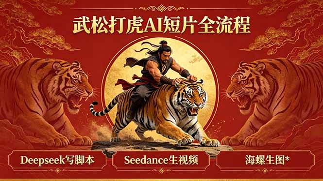 （18370期）武松打虎AI短片全流程：Deepseek写脚本+Seedance生视频+海螺生图-洛柒笔记