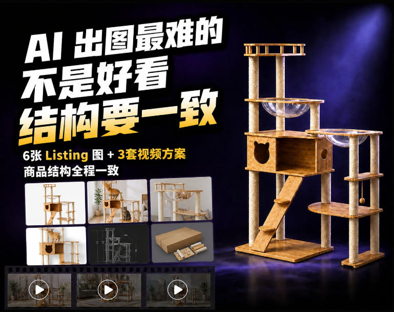 一张商品图，怎么生成6张Amazon Listing图和3套视频方案？-洛柒笔记