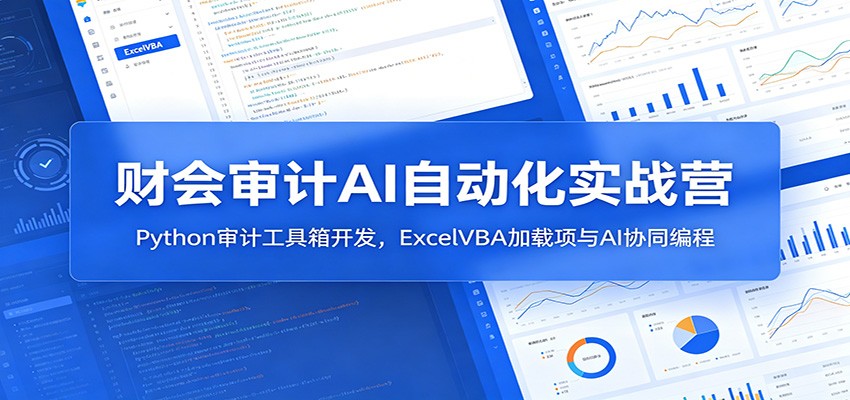 财会审计AI自动化实战营：Python审计工具箱开发，ExcelVBA加载项与AI协同编程-洛柒笔记