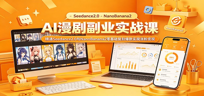AI漫剧副业实战课：精通Seedance2.0与NanoBanana2零基础复刻爆款实现涨粉变现-洛柒笔记