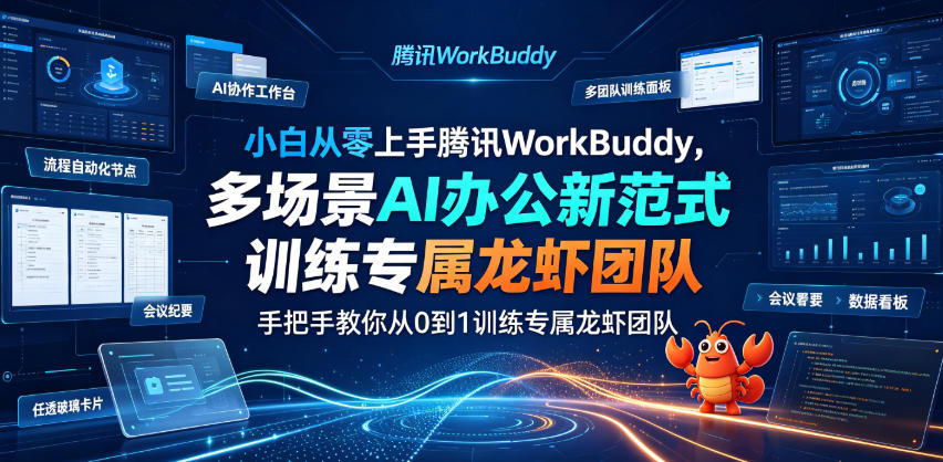 小白从零上手腾讯WorkBuddy，多场景AI办公新范式实战，手把手教你从0到1训练专属龙虾团队-洛柒笔记