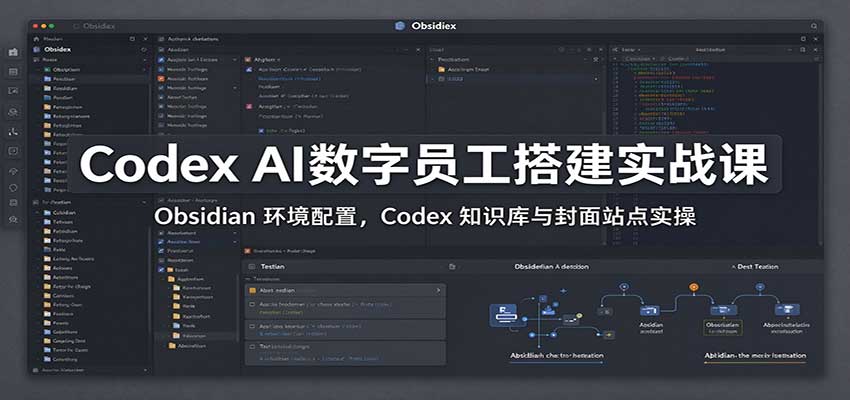 Codex AI数字员工搭建实战课：Obsidian 环境配置，Codex 知识库与封面站点实操-洛柒笔记