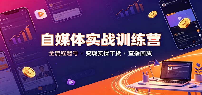 自媒体实战训练营：全流程起号变现实操干货直播回放-洛柒笔记