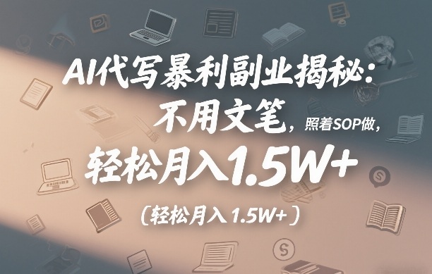 AI代写暴利副业揭秘：不用文笔，照着SOP做，轻松月入1.5W+-洛柒笔记