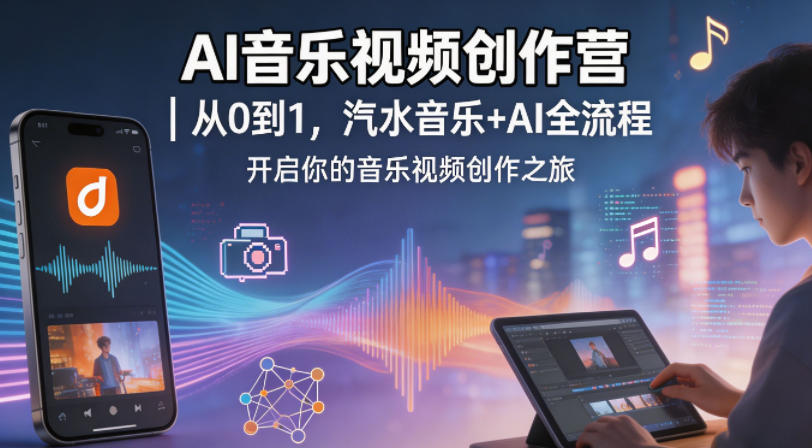 AI音乐视频创作营｜从0到1，汽水音乐+AI全流程，开启你的音乐视频创作之旅-洛柒笔记
