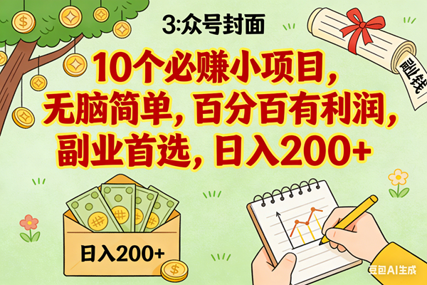 （16948期）8个必赚小项目，无脑简单，百分百有利润，副业首选，日入200+-洛柒笔记