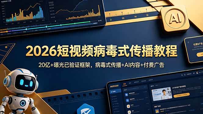 （18986期）2026短视频病毒式传播教程：20亿+曝光已验证框架，病毒式传播+AI内容+付费广告-洛柒笔记