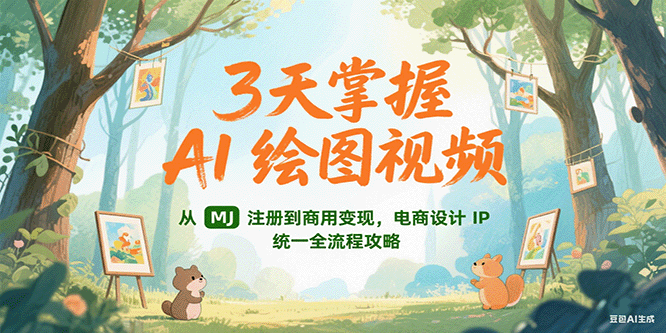 3天掌握AI绘图视频，从MJ 注册到商用变现，电商设计IP统一全流程攻略-洛柒笔记