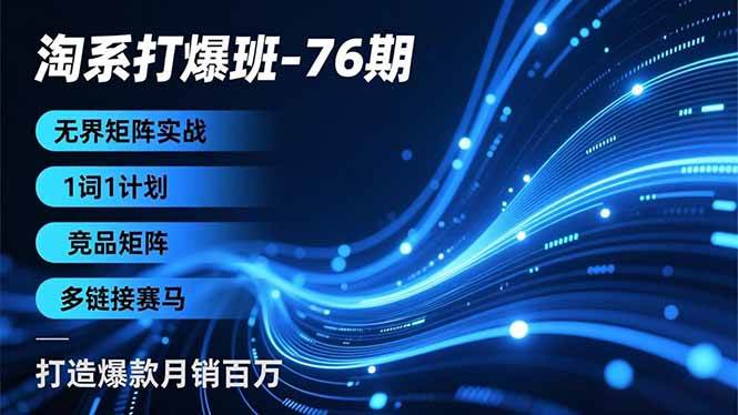 （16914期）淘系打爆班-76期，无界矩阵实战，1词1计划、竞品矩阵、多链接赛马，打造爆款月销百万-洛柒笔记