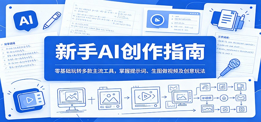 新手AI创作指南：零基础玩转多款主流工具，掌握提示词、生图做视频及创意玩法-洛柒笔记